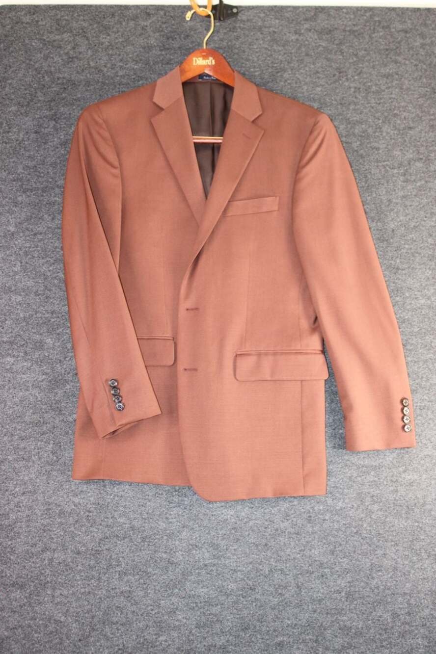 Turnbury 38R Wool Stretch Two-Button Suit Jacket Blazer in Brown